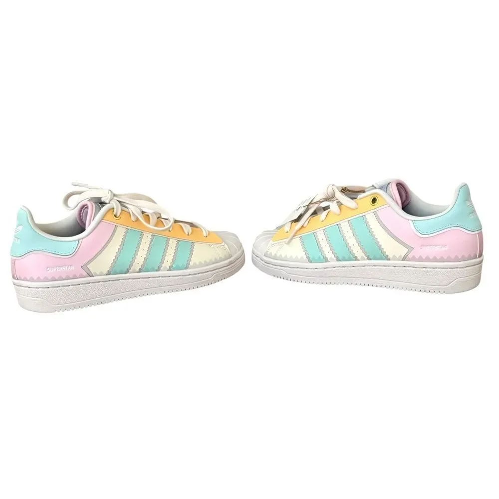Adidas Originals Superstar OT Tech Pink Mint White Lace Up Sneakers. Size 7. NEW